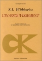 Couverture L'inassouvissement Editions L'âge d'Homme 1997