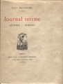 Couverture Journal intime, lettres, pensées Editions Alphonse Lemerre 1922