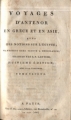 Couverture Voyages d'Anténor en Grèce et en Asie, tome 2 Editions F. Buisson 1805
