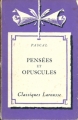 Couverture Pensées, extraits Editions Larousse (Classiques) 1934