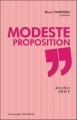 Couverture Modeste proposition Editions Le passager clandestin 2010
