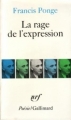 Couverture La rage de l'expression Editions Gallimard  (Poésie) 1980