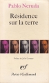 Couverture Résidence sur la terre Editions Gallimard  (Poésie) 1981
