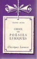 Couverture Choix de poésies lyriques Editions Larousse (Classiques) 1960