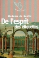 Couverture De l'esprit des étiquettes Editions Mercure de France (Le petit mercure) 1996