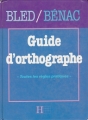Couverture Guide d'orthographe Editions Hachette 1986