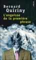 Couverture L'angoisse de la première phrase Editions Points 2011