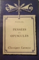 Couverture Pensées et Opuscules Editions Larousse 1934